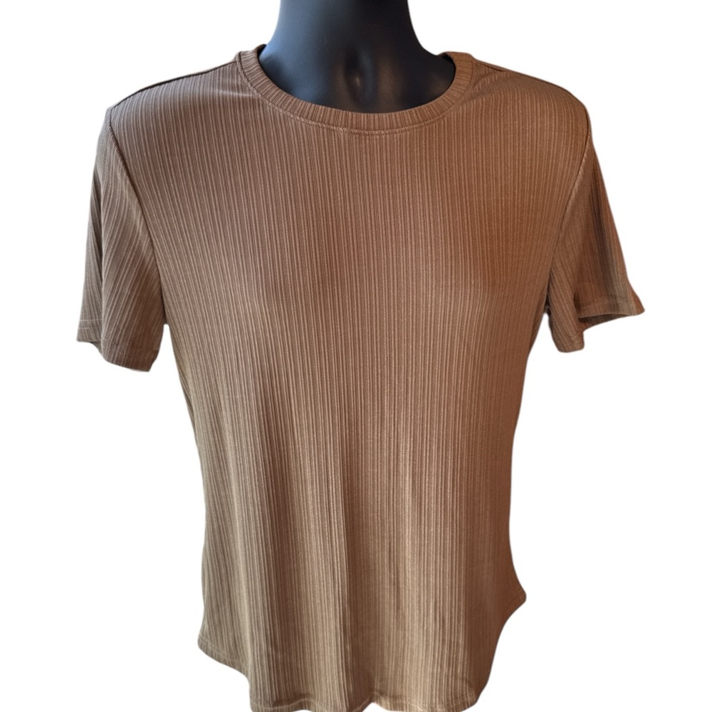 Men's Brown Ribbed T-Shirt